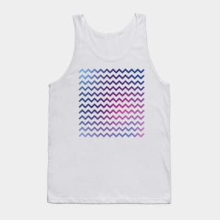 Chevron Stripes in Cool Blue Purple and Pink Gradient Tank Top